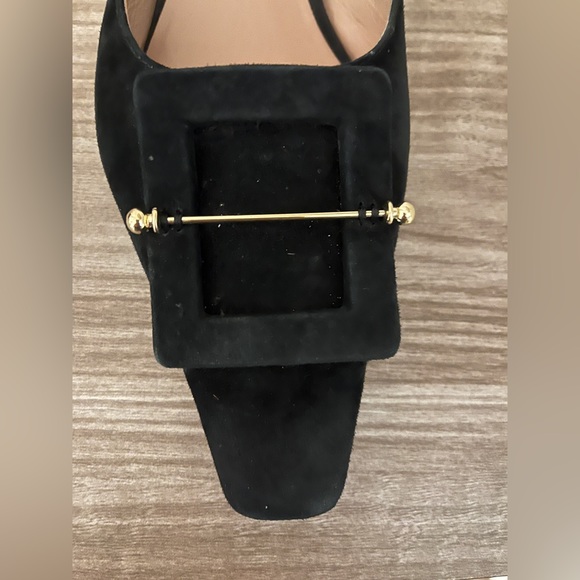 Zac Posen Square Toes Black Suede Mules Size 9 - Picture 4 of 5